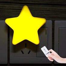 Load image into Gallery viewer, Star-shaped LED night light, front view, soft pink glow