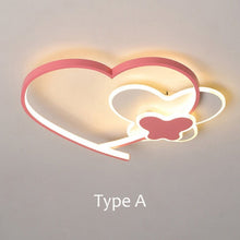 Load image into Gallery viewer, Pink heart LED ceiling light, size comparison chart