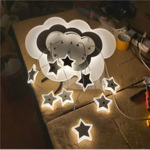 Load image into Gallery viewer, Star LED ceiling light for kids, dimmable remote, D50cm, front view