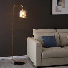 Load image into Gallery viewer, Pitalito LED Floor Lamp — Gold Finish, Stained Glass Shade, H163cm