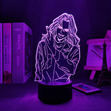 Load image into Gallery viewer, Tokyo Revengers Baji anime LED night light, blue mode, side profile