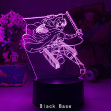 Load image into Gallery viewer, 3D acrylic anime LED night light, illuminated blue, kids bedroom