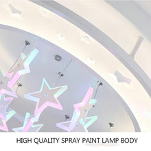 Load image into Gallery viewer, Moon & stars LED chandelier for kids, illuminated, bedroom pendant