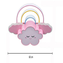 Load image into Gallery viewer, Nursery cloud LED ceiling light, installed above cot, soft blue glow