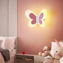 Load image into Gallery viewer, Butterfly LED wall light for kids, metal and acrylic, bedroom