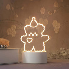 Load image into Gallery viewer, 3D bear LED night light, warm orange glow mode, room setting