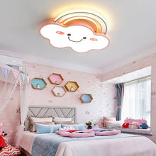 Load image into Gallery viewer, Children's pink dimmable LED ceiling light, packaging and remote