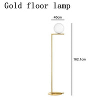 Load image into Gallery viewer, Tierralta floor lamp Model C with 15cm ball shade, gold polished steel frame