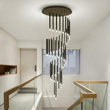 Load image into Gallery viewer, Civitavecchia LED chandelier, close-up of spiral arm and bulb detail