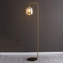 Load image into Gallery viewer, Pitalito LED floor lamp gold iron body detail and button switch
