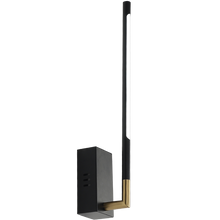 Load image into Gallery viewer, Fazenda Rio Grande art deco LED wall light, dimensions and specification diagram