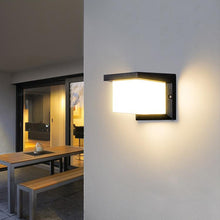 Load image into Gallery viewer, Manzanillo outdoor LED wall light, top-down view showing compact box housing