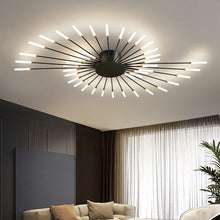 Load image into Gallery viewer, Trofa multi-head LED ceiling light in gold with frosted glass shades, front view