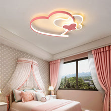 Load image into Gallery viewer, Pink heart LED ceiling light, remote control and ceiling mount