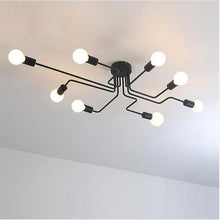 Load image into Gallery viewer, Braga vintage industrial multi-head ceiling light in black, front view