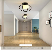 Load image into Gallery viewer, Eliora — Scandinavian LED Ceiling Light, Frosted Glass, Iron & Glass, 3 Models