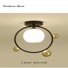 Load image into Gallery viewer, Eliora — Scandinavian LED Ceiling Light, Frosted Glass, Iron & Glass, 3 Models