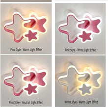 Load image into Gallery viewer, Pink Hearts — Star & Heart LED Ceiling Light, Dimmable, Pink or White, Multiple Sizes