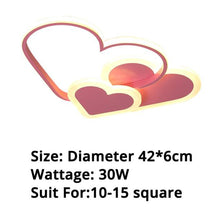 Load image into Gallery viewer, Pink Hearts — Star & Heart LED Ceiling Light, Dimmable, Pink or White, Multiple Sizes
