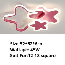 Load image into Gallery viewer, Pink Hearts — Star & Heart LED Ceiling Light, Dimmable, Pink or White, Multiple Sizes