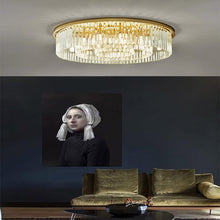 Load image into Gallery viewer, Alora crystal LED ceiling light, multiple ring configuration, gold