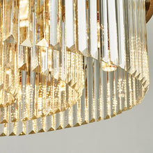 Load image into Gallery viewer, Alora crystal LED ceiling light, ceiling canopy and chain detail
