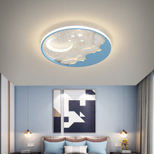 Load image into Gallery viewer, Round LED ceiling light for kids, blue, D40cm, front view