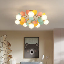 Load image into Gallery viewer, Children's LED ceiling light, multi-leaf design, warm white, front view
