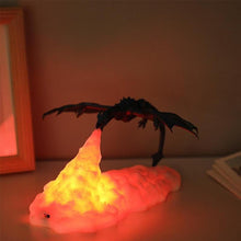 Load image into Gallery viewer, 3D fire-breathing dragon LED lamp, colour changing, kids desk light
