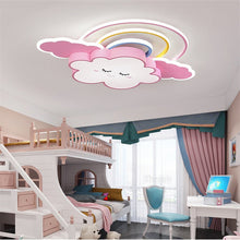 Load image into Gallery viewer, Nursery cloud LED ceiling light, blue, W60cm, dimmable, front view

