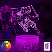 Load image into Gallery viewer, 3D acrylic anime LED night light, 16-colour remote, front view
