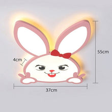 Load image into Gallery viewer, Modern pink LED ceiling light, smiley face, girls bedroom, front view
