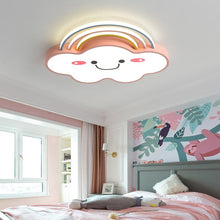 Load image into Gallery viewer, Children's dimmable LED ceiling light, pink, 63x50cm, front view
