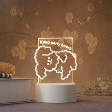 Load image into Gallery viewer, 3D LED bear night light, illuminated warm white, bedroom nightstand

