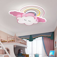 Load image into Gallery viewer, Nursery cloud LED ceiling light, illuminated blue, nursery setting
