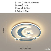 Load image into Gallery viewer, Children's LED ceiling light, blue or pink, illuminated room setting
