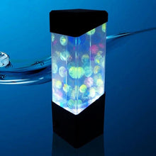 Load image into Gallery viewer, Jellyfish lava lamp, purple mode, floating jellyfish motion

