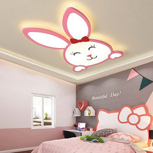 Load image into Gallery viewer, Modern pink LED ceiling light for kids, smiley face design, illuminated

