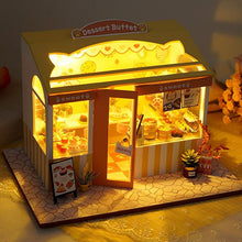 Load image into Gallery viewer, DIY dollhouse kit, acrylic windows and LED strips, close-up
