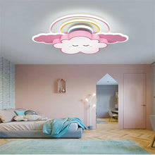 Load image into Gallery viewer, Nursery cloud LED ceiling light, ceiling mount and bracket detail
