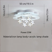 Load image into Gallery viewer, Star LED ceiling light for kids, D50cm, specification dimensions

