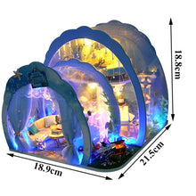 Load image into Gallery viewer, DIY dollhouse with LED lights, night mode, illuminated ocean scene
