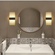 Load image into Gallery viewer, Vilhena slimline LED wall light, installed in bathroom, white
