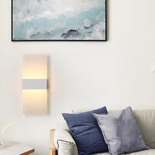 Load image into Gallery viewer, Vilhena slimline LED wall light, large size, installed in corridor
