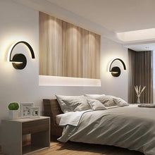 Load image into Gallery viewer, Barra modern LED wall light in black, style 1, front view
