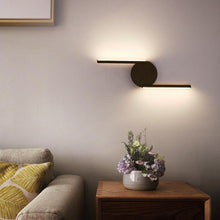 Load image into Gallery viewer, Barra LED wall light, black, style 3, installed in bedroom
