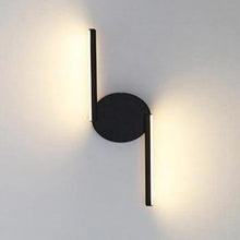Load image into Gallery viewer, Barra LED wall light, pair installed symmetrically, black finish
