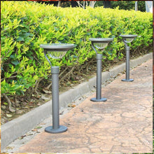 Load image into Gallery viewer, Hidalgo bollard light side profile showing integrated solar panel at top

