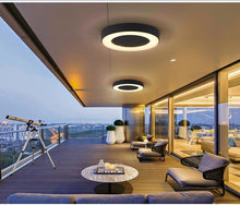 Load image into Gallery viewer, Miramar outdoor LED ceiling spotlight in aluminium, bottom view showing polycarbonate diffuser
