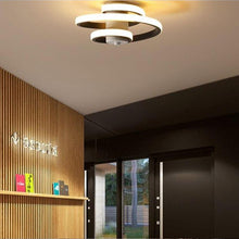 Load image into Gallery viewer, Gaia spiral LED ceiling light, installed in bedroom, W21cm
